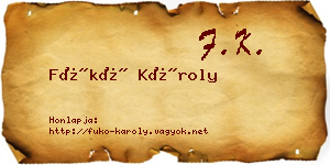 Fükő Károly névjegykártya