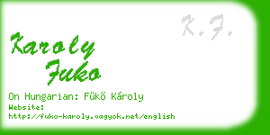 karoly fuko business card