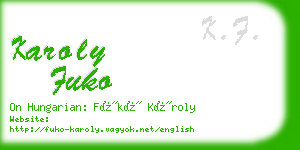 karoly fuko business card